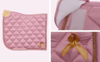 Zadeldek HORSEGEAR & Pink Ribbon Dressuur Roze3