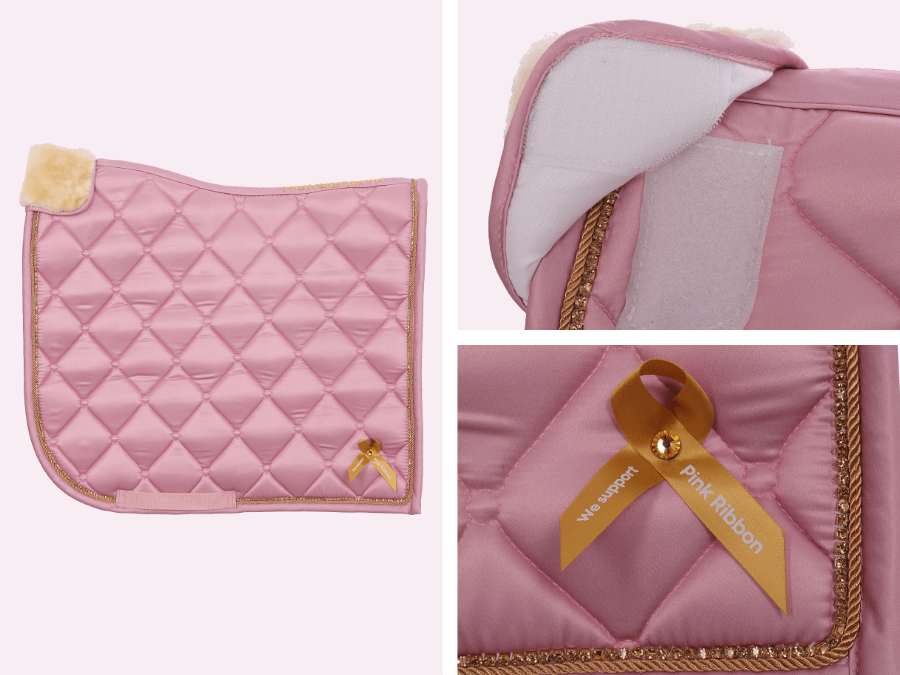 Zadeldek HORSEGEAR & Pink Ribbon Dressuur Roze3